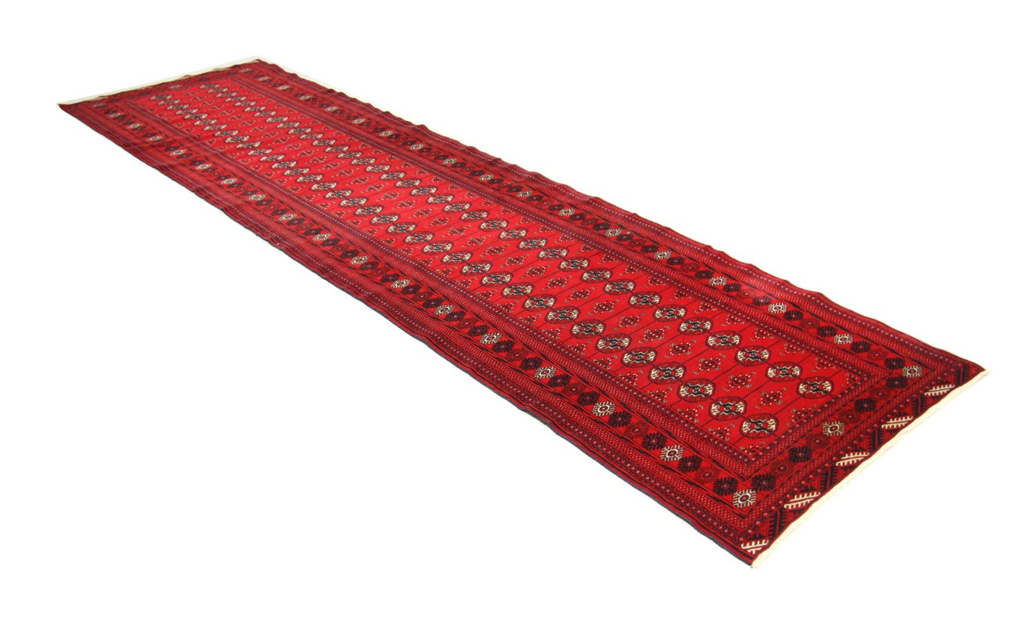 Alfombra de pasillo Alfombra afgana - Bukhara - 352 x 96 cm - rojo