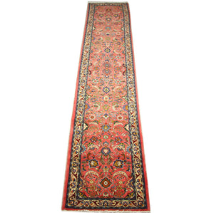 Alfombra de pasillo Alfombra persa - Clásica - 406 x 80 cm - rojo claro