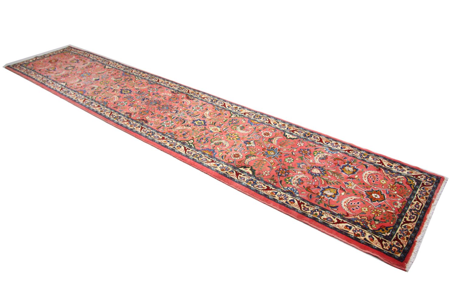 Alfombra de pasillo Alfombra persa - Clásica - 406 x 80 cm - rojo claro