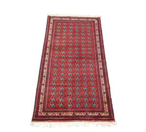 Alfombra de pasillo Alfombra afgana - Bukhara - 258 x 87 cm - rojo