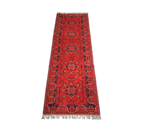 Alfombra de pasillo Alfombra afgana - Kunduz - 286 x 75 cm - rojo