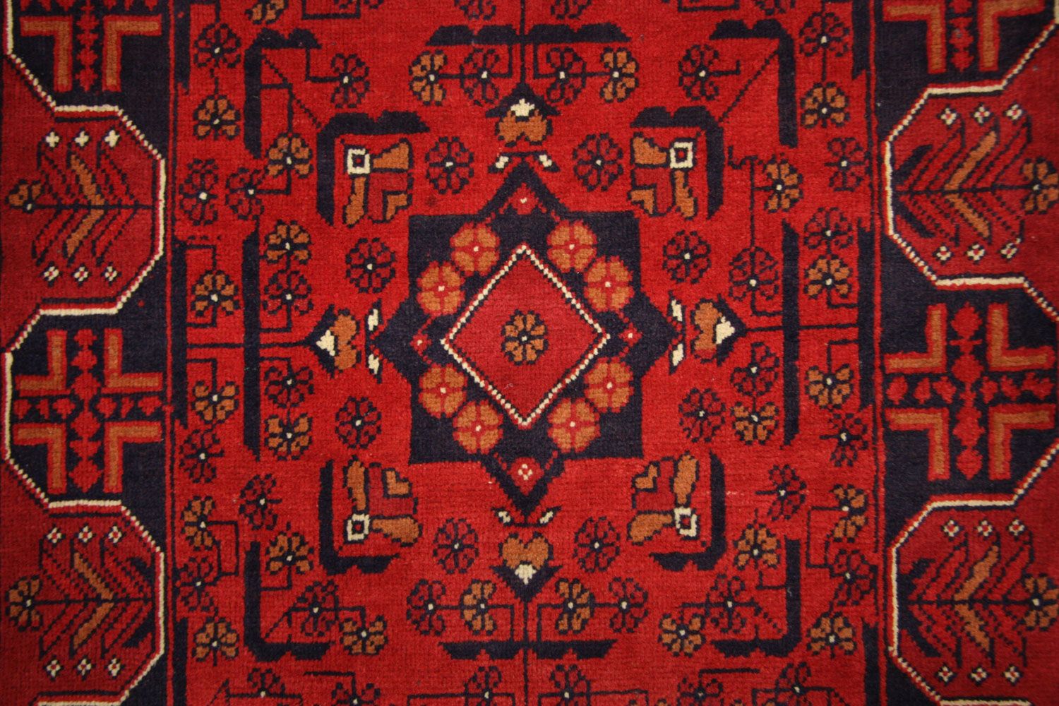 Alfombra de pasillo Alfombra afgana - Kunduz - 286 x 75 cm - rojo