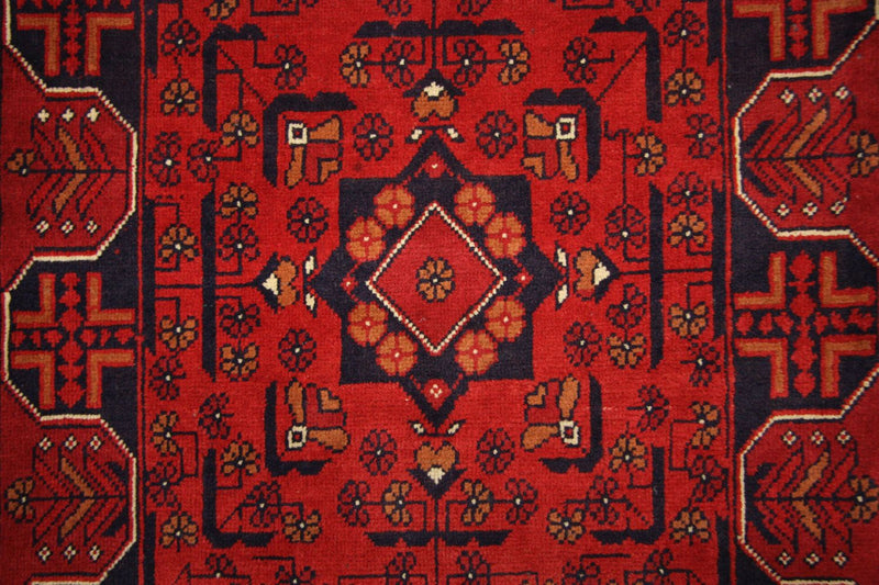 Alfombra de pasillo Alfombra afgana - Kunduz - 286 x 75 cm - rojo