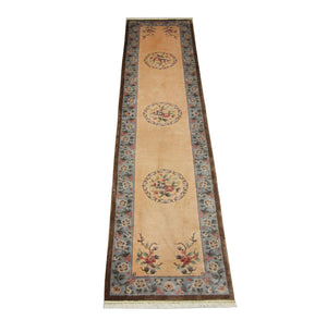 Alfombra de pasillo Alfombra de seda - Seda china - 337 x 70 cm - multicolor