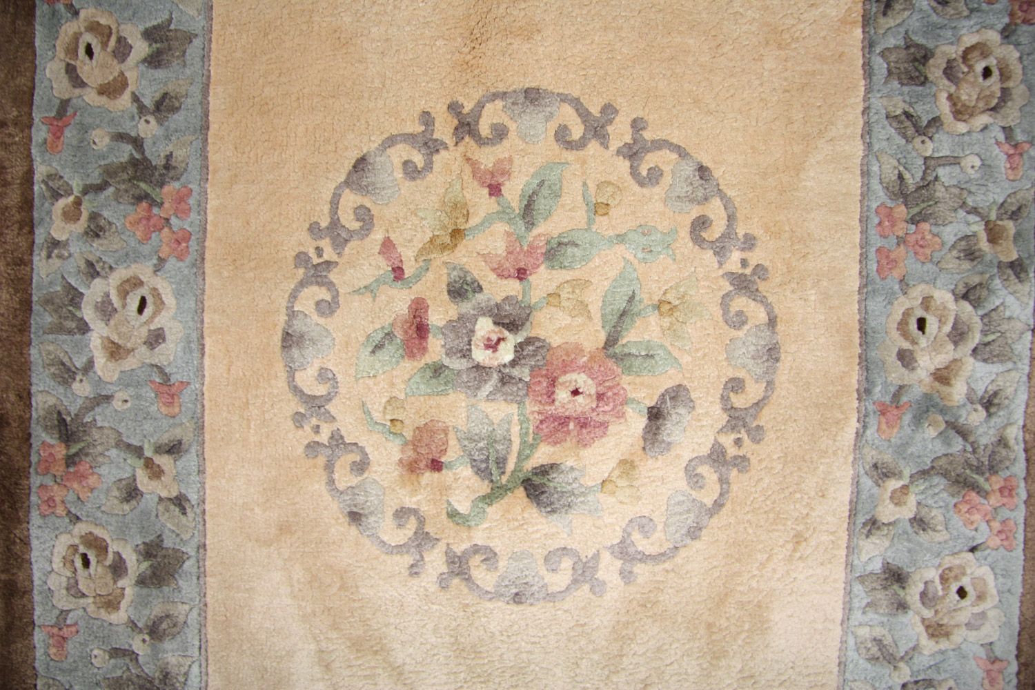 Alfombra de pasillo Alfombra de seda - Seda china - 337 x 70 cm - multicolor