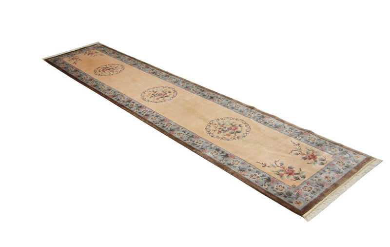 Alfombra de pasillo Alfombra de seda - Seda china - 337 x 70 cm - multicolor
