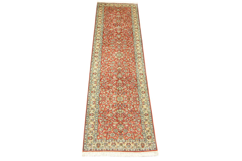 Alfombra de pasillo Alfombra de seda - Seda de Cachemira - 292 x 78 cm - naranja