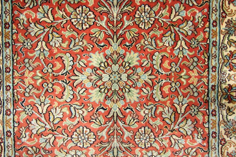 Alfombra de pasillo Alfombra de seda - Seda de Cachemira - 292 x 78 cm - naranja