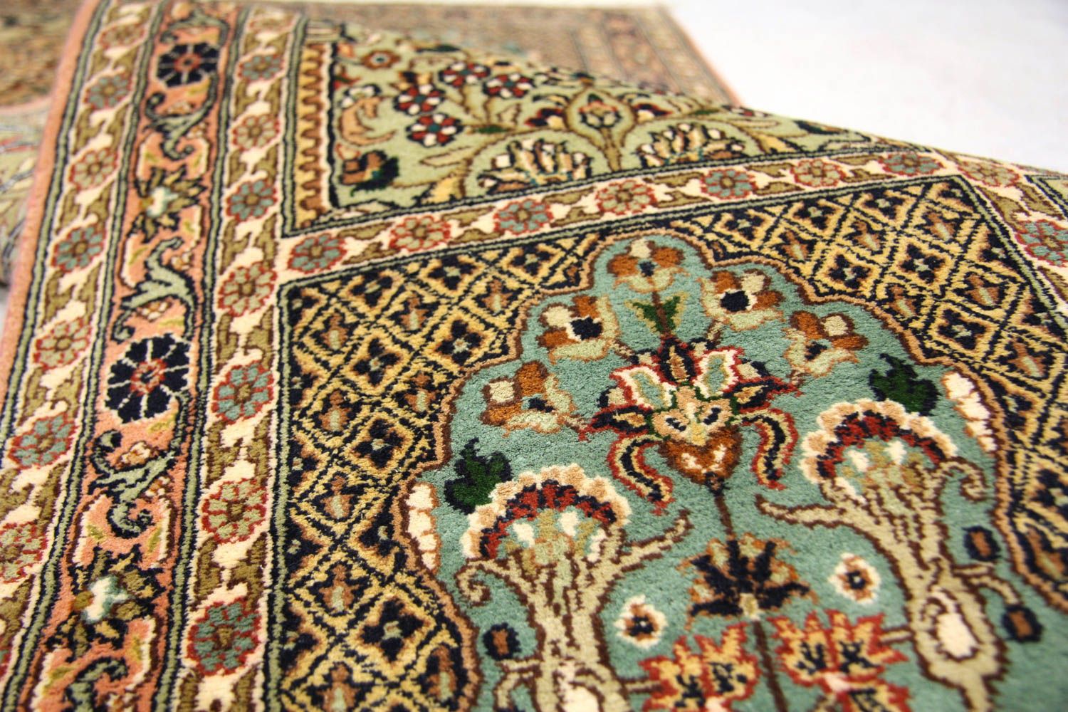 Alfombra de pasillo Alfombra de seda - Seda de Cachemira - 183 x 77 cm - marrón