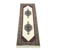 Alfombra de pasillo Alfombra oriental - 247 x 76 cm - beige