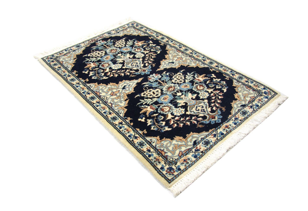 Alfombra persa - Nain - 75 x 50 cm - azul