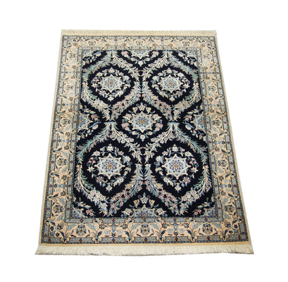 Alfombra persa - Nain - 145 x 96 cm - azul oscuro