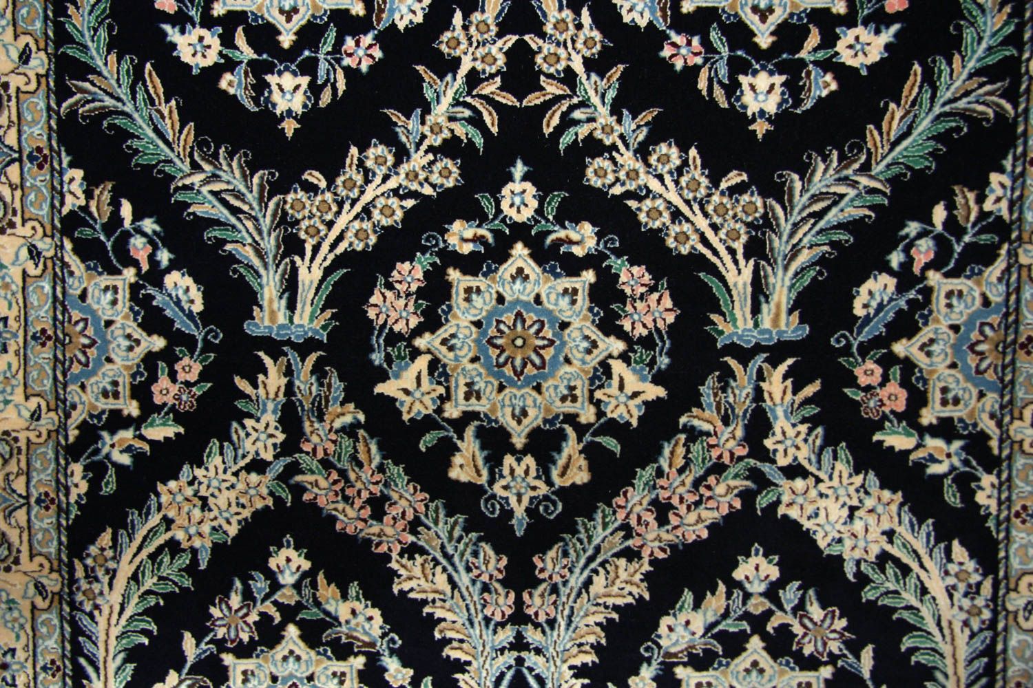 Alfombra persa - Nain - 145 x 96 cm - azul oscuro