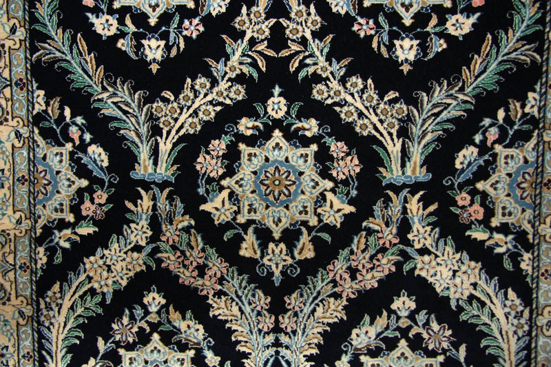 Alfombra persa - Nain - 145 x 96 cm - azul oscuro