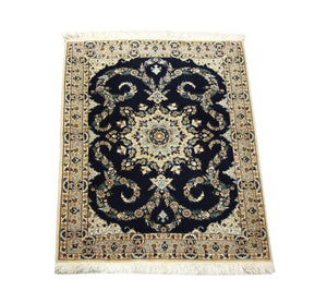 Alfombra Persa - Nain - Prima - 113 x 84 cm - azul oscuro