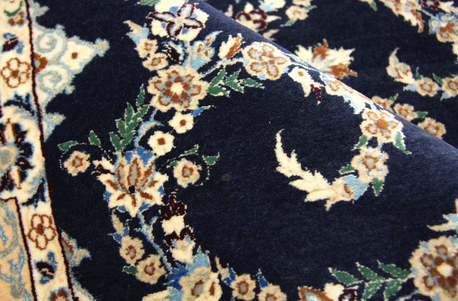 Alfombra Persa - Nain - Prima - 113 x 84 cm - azul oscuro