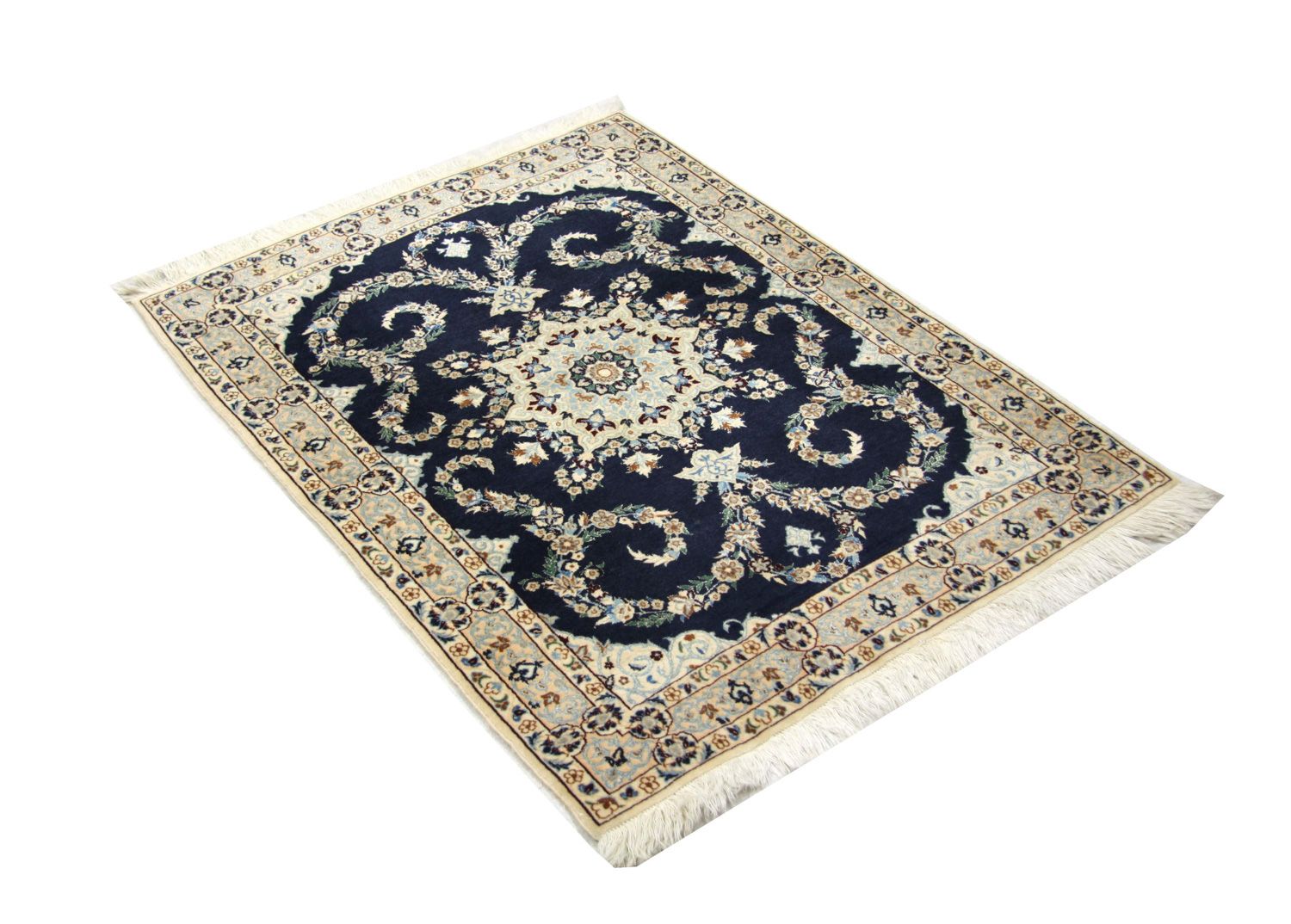 Alfombra Persa - Nain - Prima - 113 x 84 cm - azul oscuro