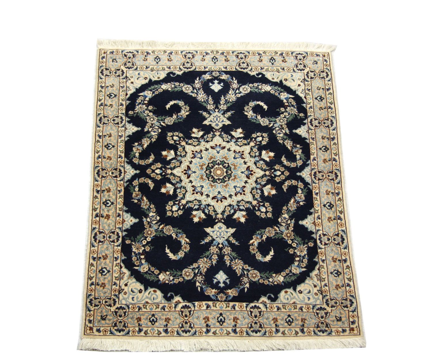Alfombra Persa - Nain - Prima - 114 x 83 cm - azul oscuro