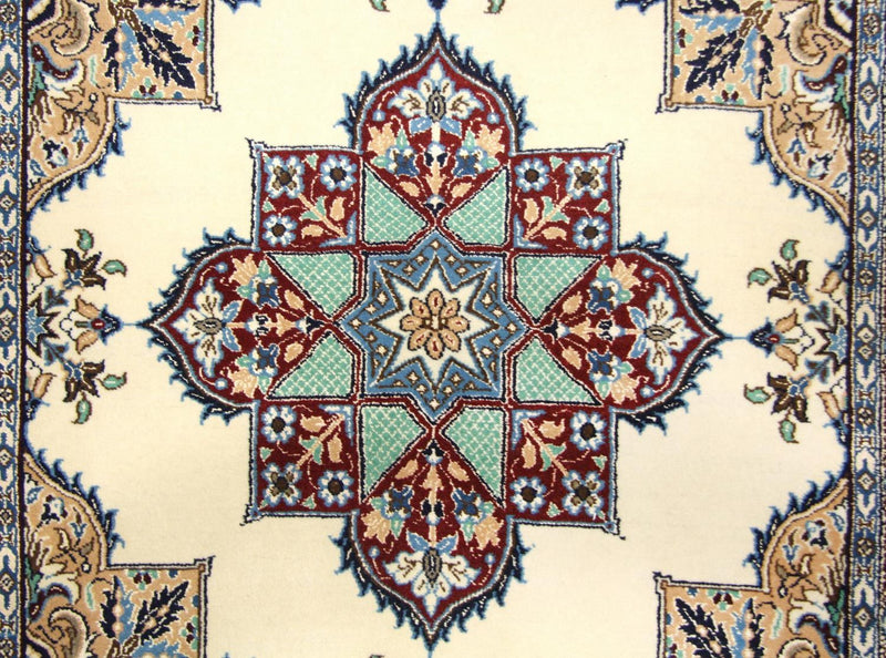 Alfombra persa - Nain cuadrado  - 105 x 97 cm - blanco natural