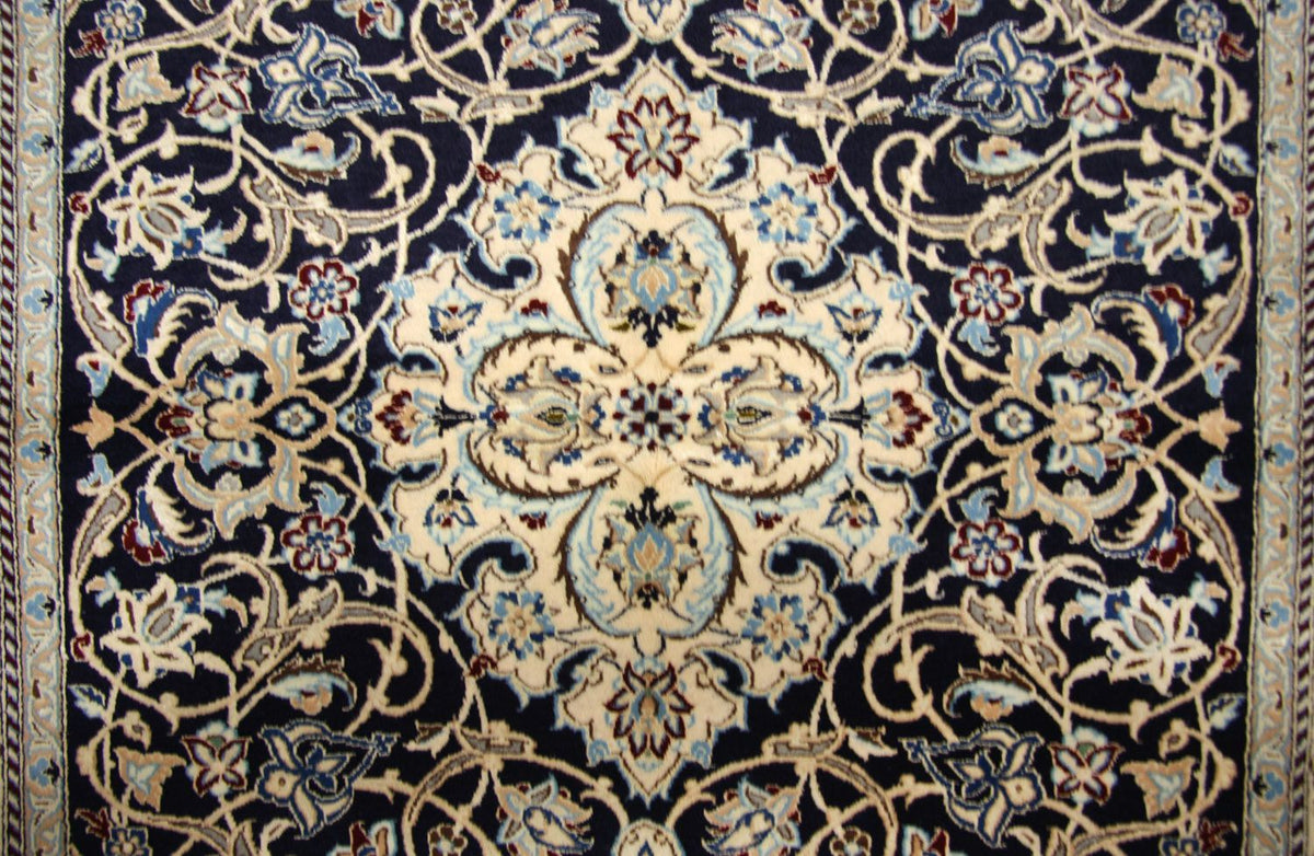 Alfombra Persa - Nain - Prima - 152 x 106 cm - azul oscuro
