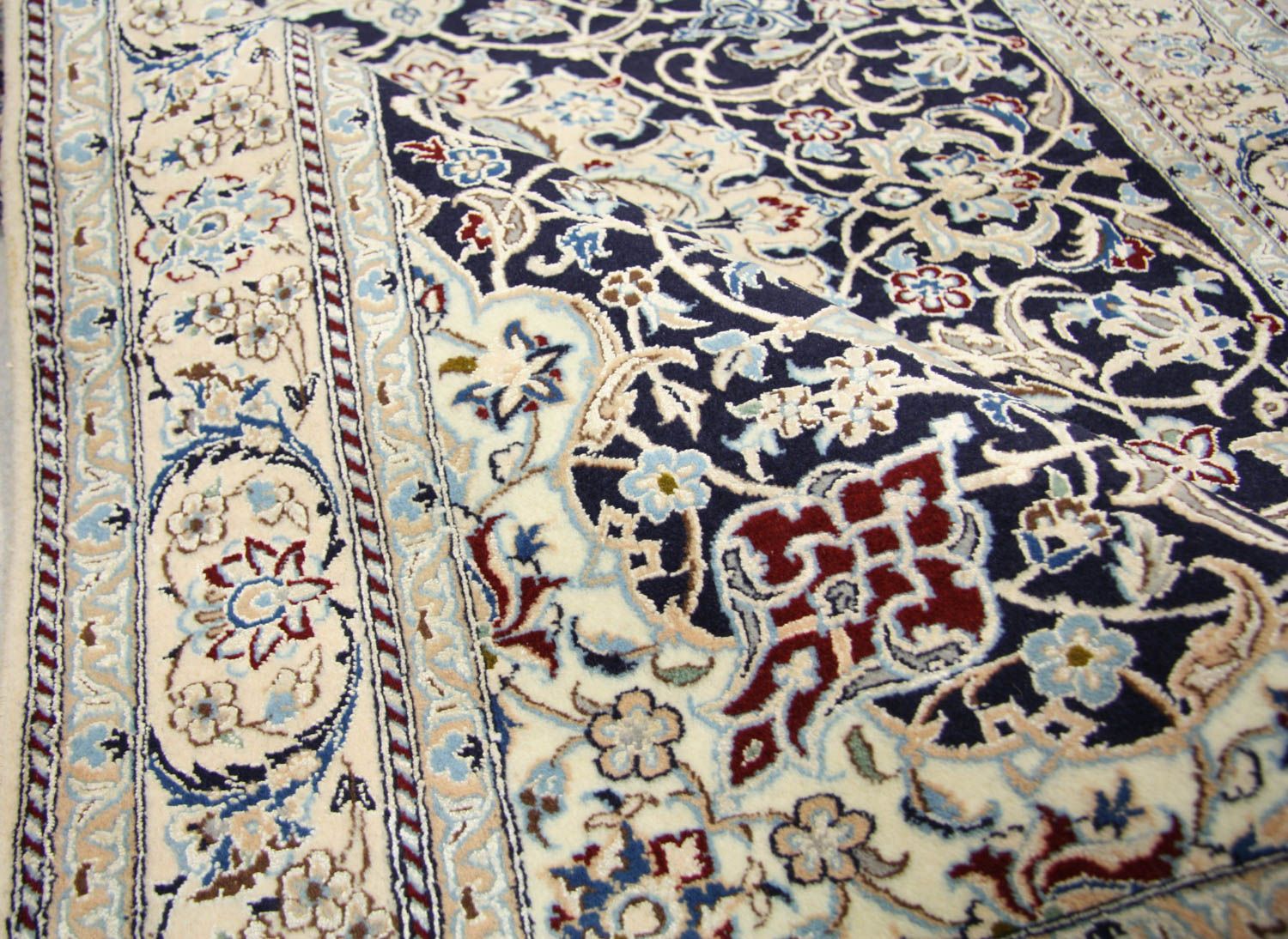 Alfombra Persa - Nain - Prima - 152 x 106 cm - azul oscuro