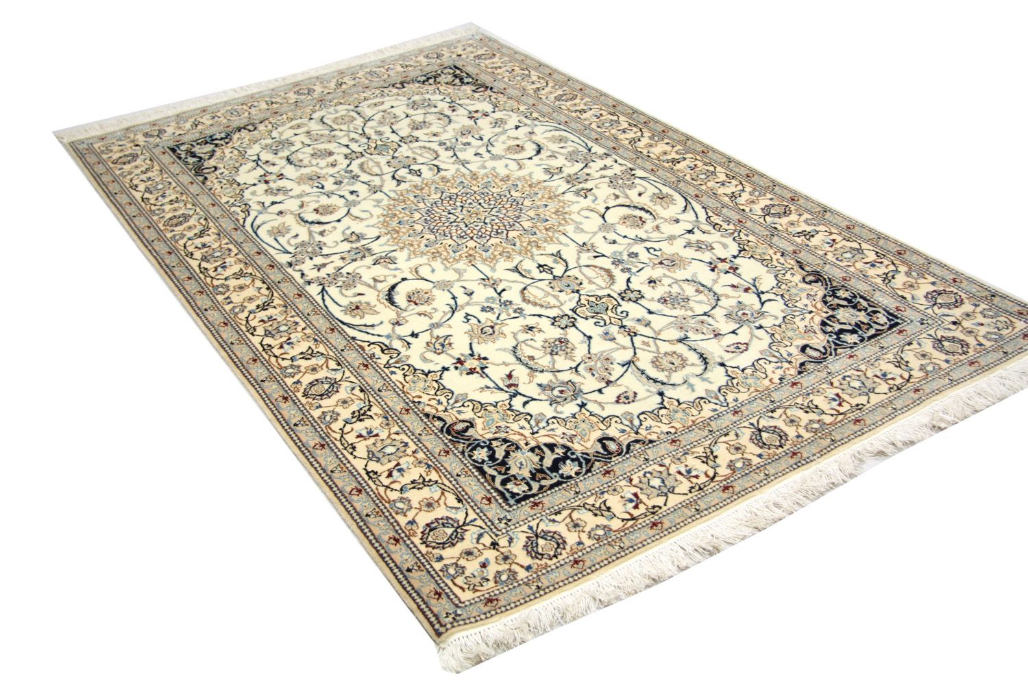 Alfombra Persa - Nain - Prima - 205 x 125 cm - blanco natural