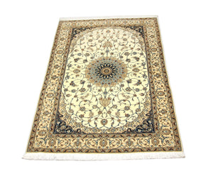 Alfombra Persa - Nain - Prima - 205 x 125 cm - blanco natural