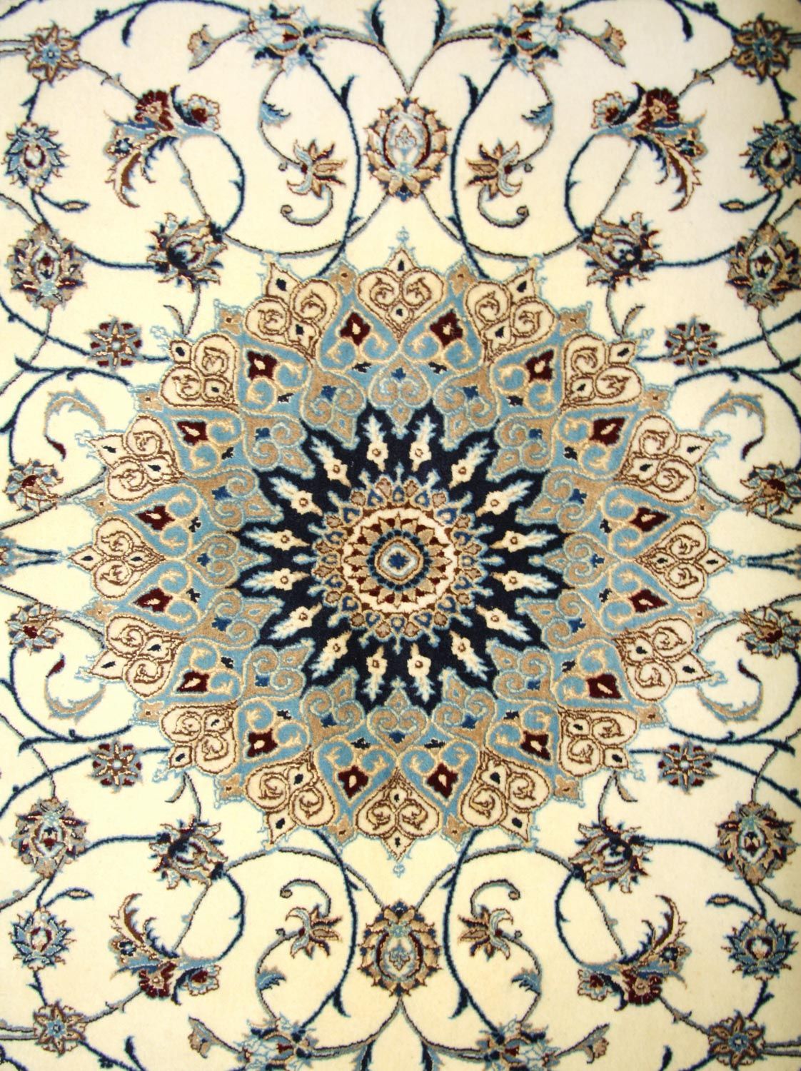 Alfombra Persa - Nain - Prima - 205 x 125 cm - blanco natural