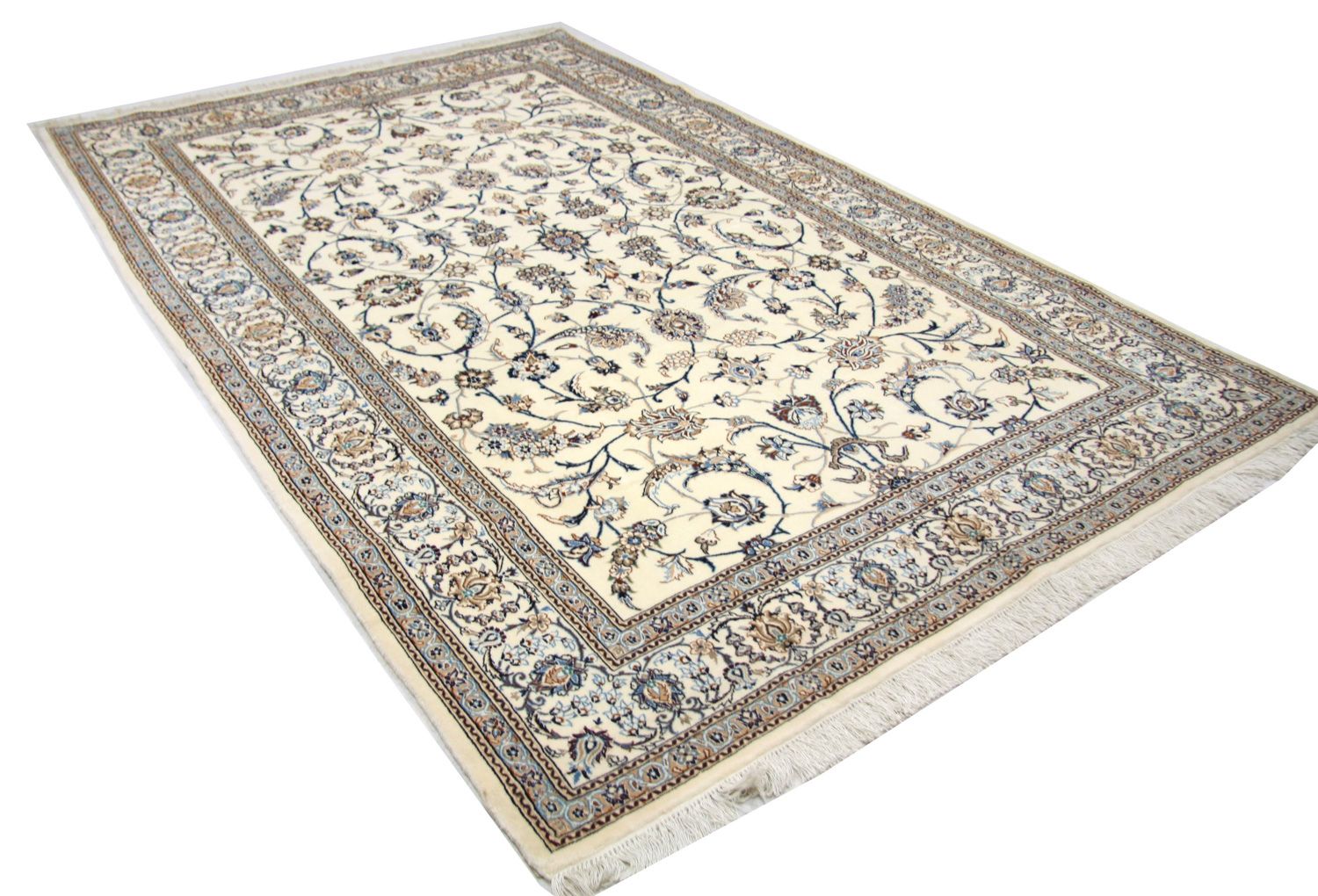 Alfombra Persa - Nain - Prima - 253 x 165 cm - blanco natural