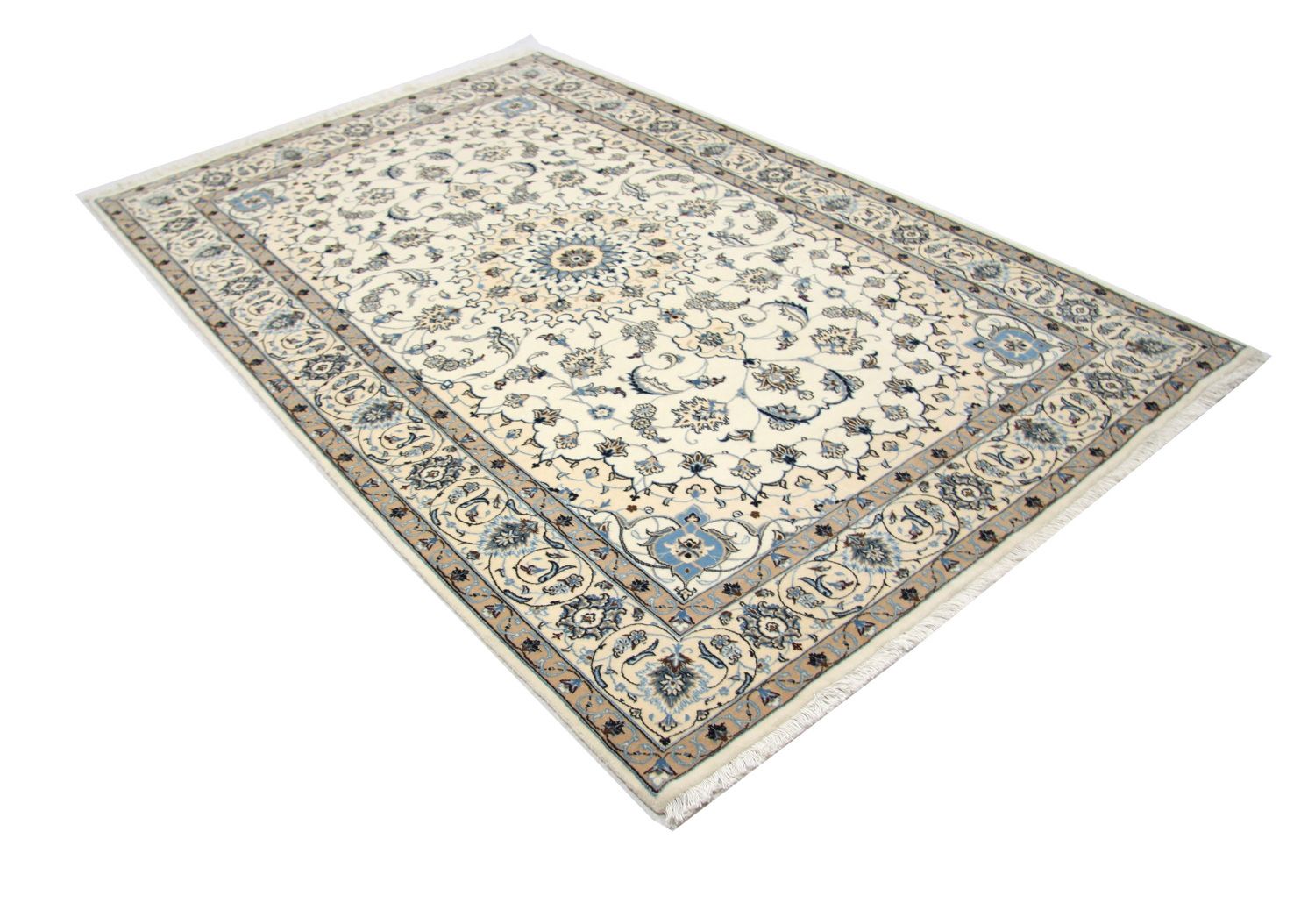 Alfombra Persa - Nain - Prima - 212 x 135 cm - blanco natural