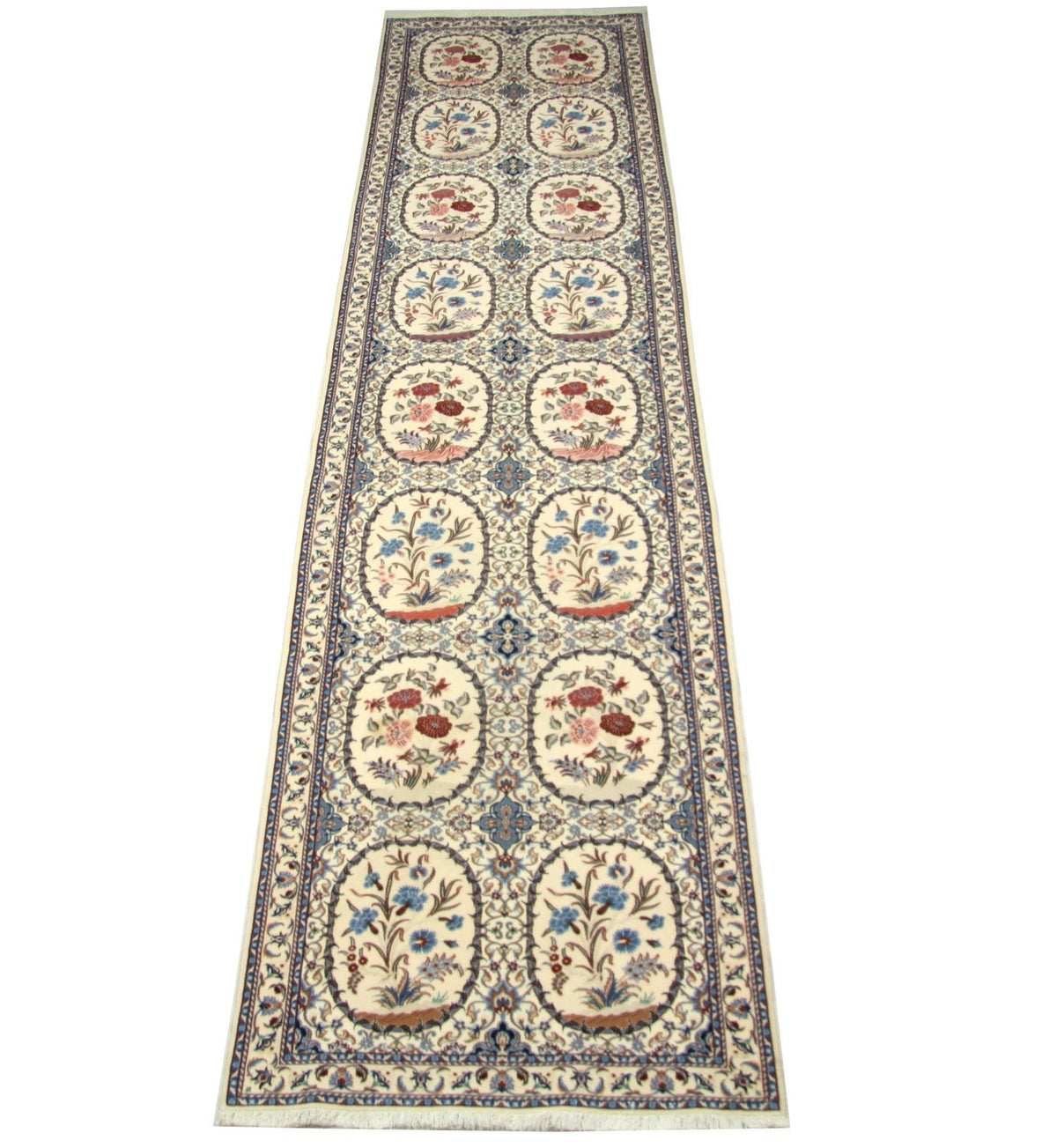 Alfombra de pasillo Alfombra Persa - Nain - Prima - 400 x 96 cm - blanco natural