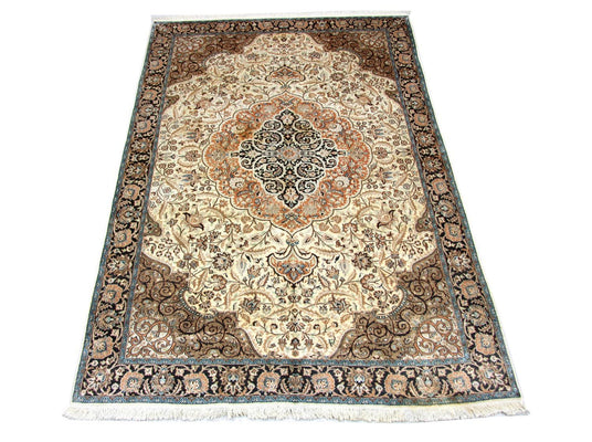 Alfombra de seda - Seda de Cachemira - 272 x 177 cm - beige