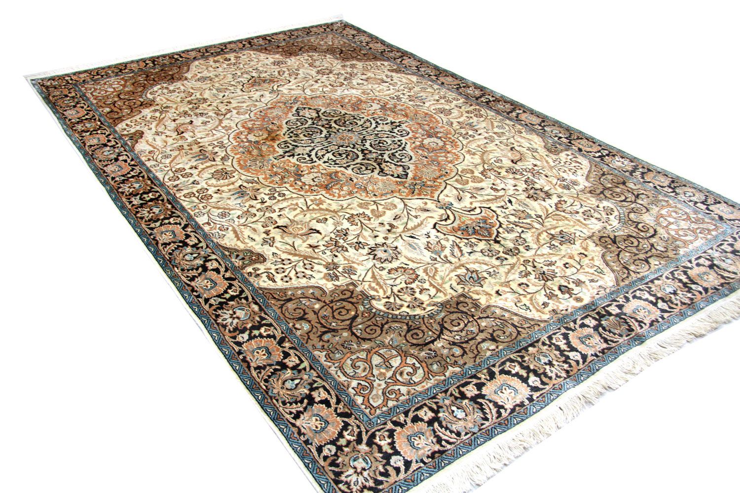 Alfombra de seda - Seda de Cachemira - 272 x 177 cm - beige