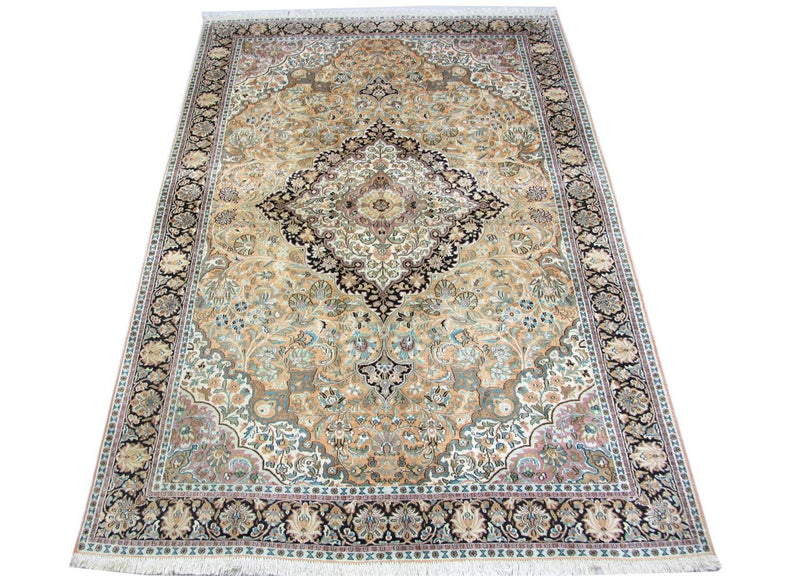 Alfombra de seda - Seda de Cachemira - 290 x 185 cm - azul