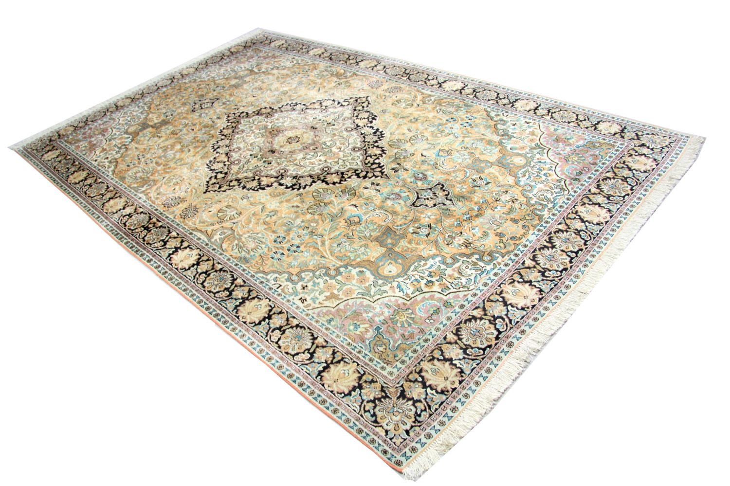 Alfombra de seda - Seda de Cachemira - 290 x 185 cm - azul