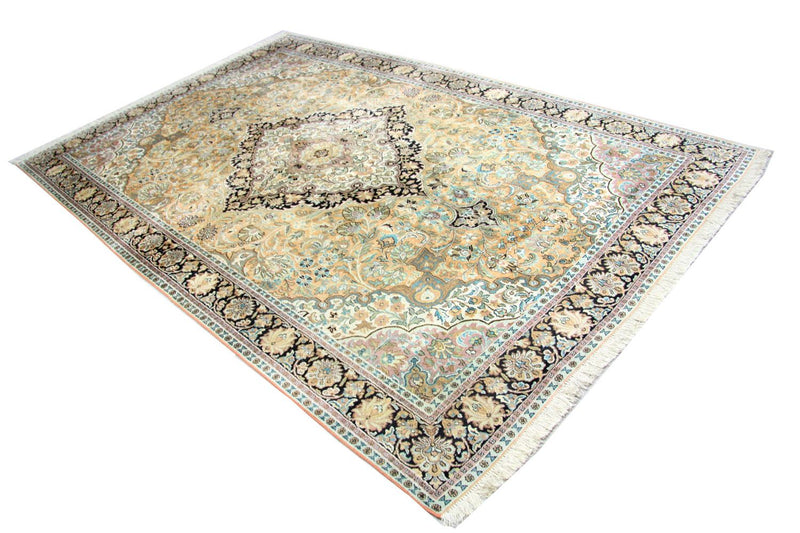 Alfombra de seda - Seda de Cachemira - 290 x 185 cm - azul