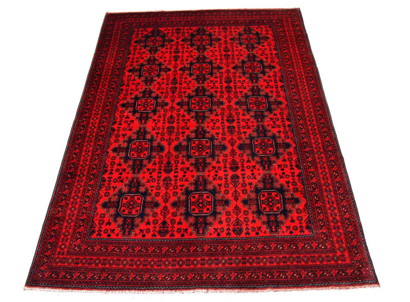 Alfombra afgana - Kunduz - 292 x 197 cm - rojo