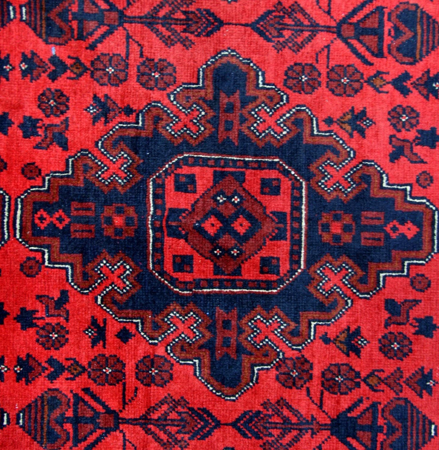 Alfombra afgana - Kunduz - 292 x 197 cm - rojo