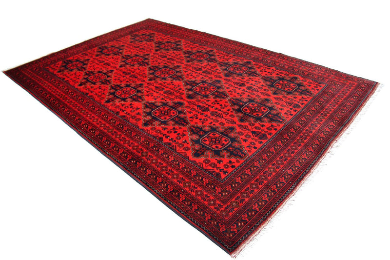 Alfombra afgana - Kunduz - 292 x 197 cm - rojo