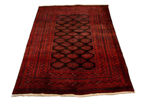 Alfombra afgana - Bukhara - 275 x 198 cm - rojo