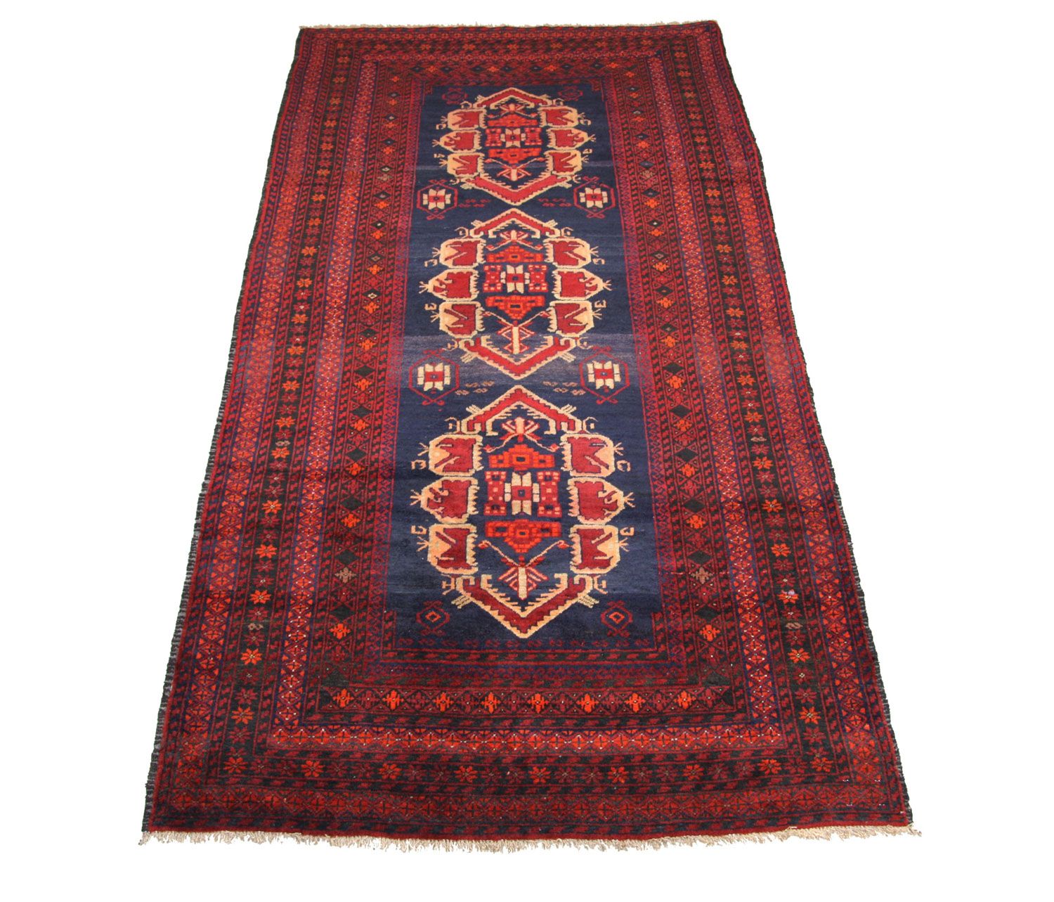 Alfombra de pasillo Alfombra Belutsch - 294 x 142 cm - azul