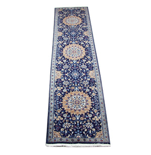 Alfombra de pasillo Alfombra persa - Nain - 340 x 80 cm - azul