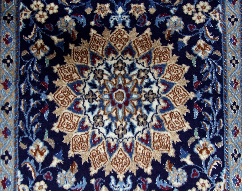 Alfombra de pasillo Alfombra persa - Nain - 340 x 80 cm - azul