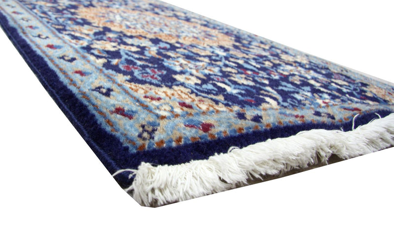 Alfombra de pasillo Alfombra persa - Nain - 340 x 80 cm - azul