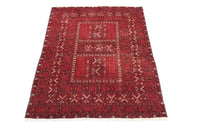 Alfombra afgana - 208 x 150 cm - rojo