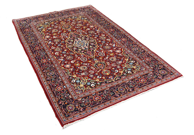 Alfombra persa - Keshan - 205 x 141 cm - rojo