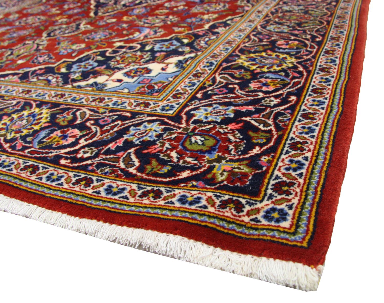 Alfombra persa - Keshan - 204 x 138 cm - azul