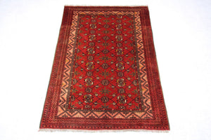 Alfombra afgana - 196 x 126 cm - rojo