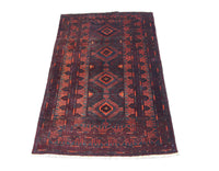 Alfombra afgana - 208 x 123 cm - azul