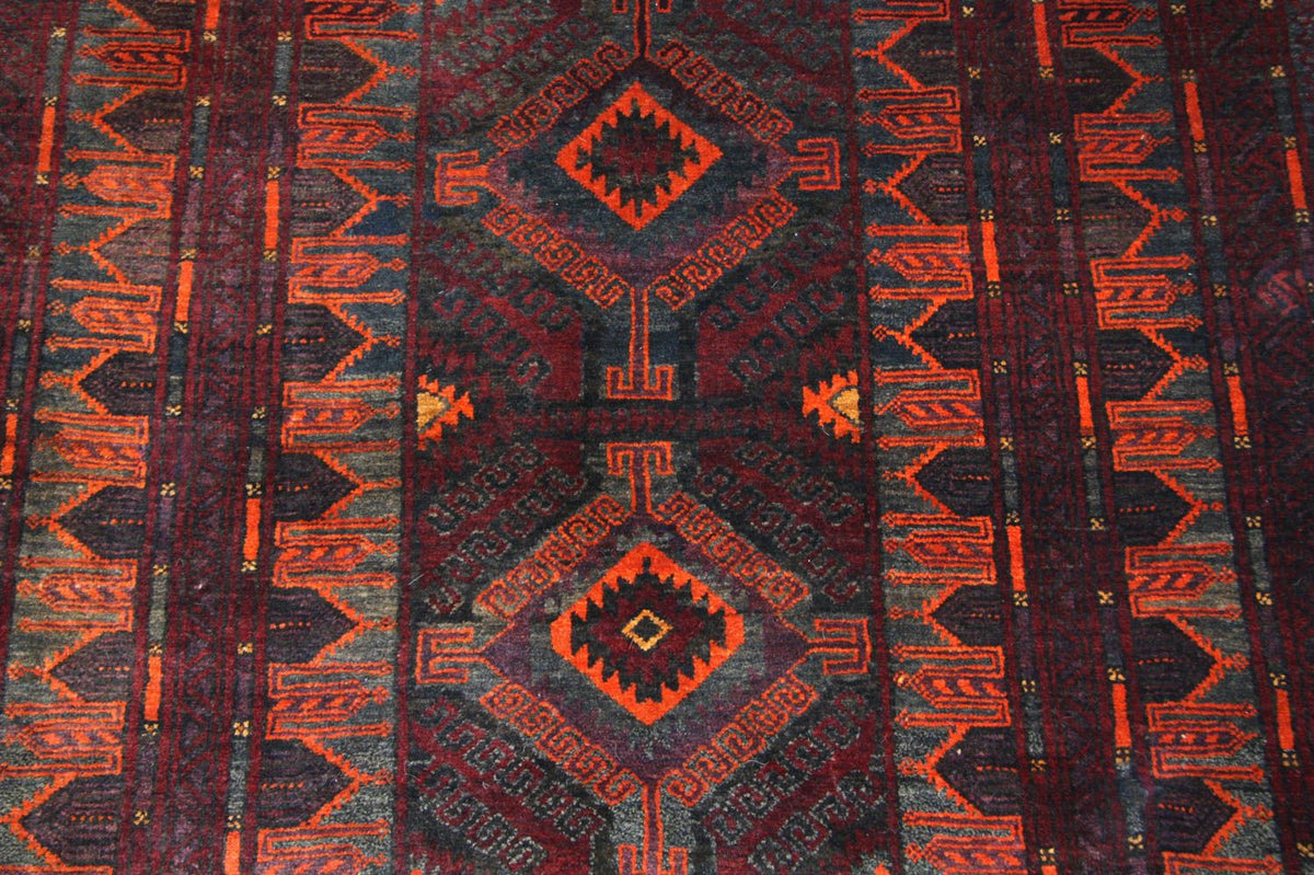 Alfombra afgana - 208 x 123 cm - azul